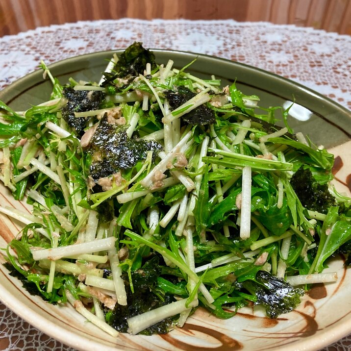 シャキシャキ水菜&韓国のりの風味の☆チョレギサラダ